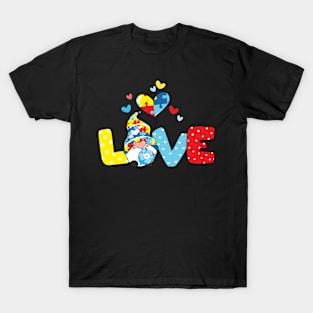 Gnome Love Puzzle Heart T-Shirt